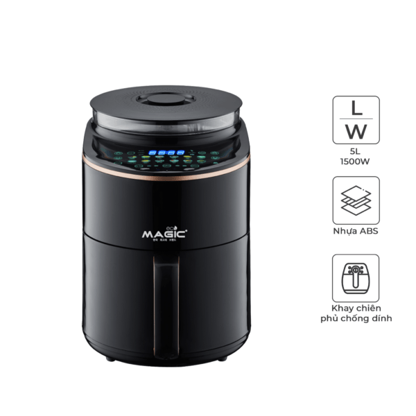 Nồi chiên không dầu kết hợp hấp Magic Eco S05 5 lít Nồi chiên không dầu kết hợp hấp Magic Eco S05 5 lít