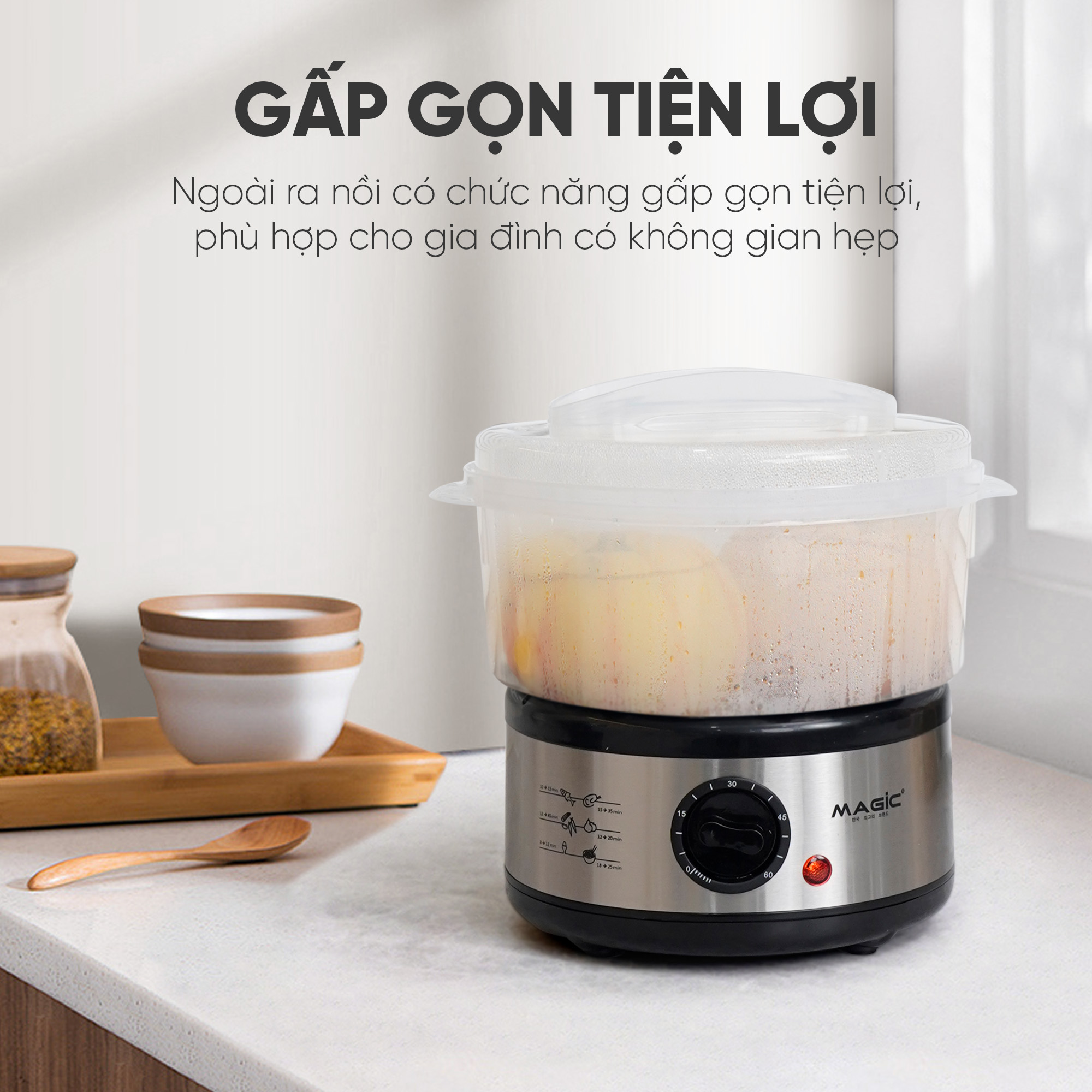 Nồi Hấp Thực Phẩm 2 Tầng MAGIC Korea A-64 | MAGIC Vietnam 16