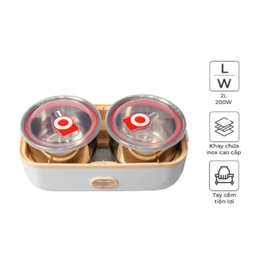 Hộp nấu và hâm nóng thức ăn hai tầng Magic Korea A-09 | MAGIC Vietnam 2 Hộp nấu và hâm nóng thức ăn hai tầng Magic Korea A-09