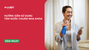 Minh họa hướng dẫn sử dụng tăm nước chuẩn nha khoa