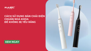 Minh họa cách sử dụng bàn chải điện chuẩn nha khoa