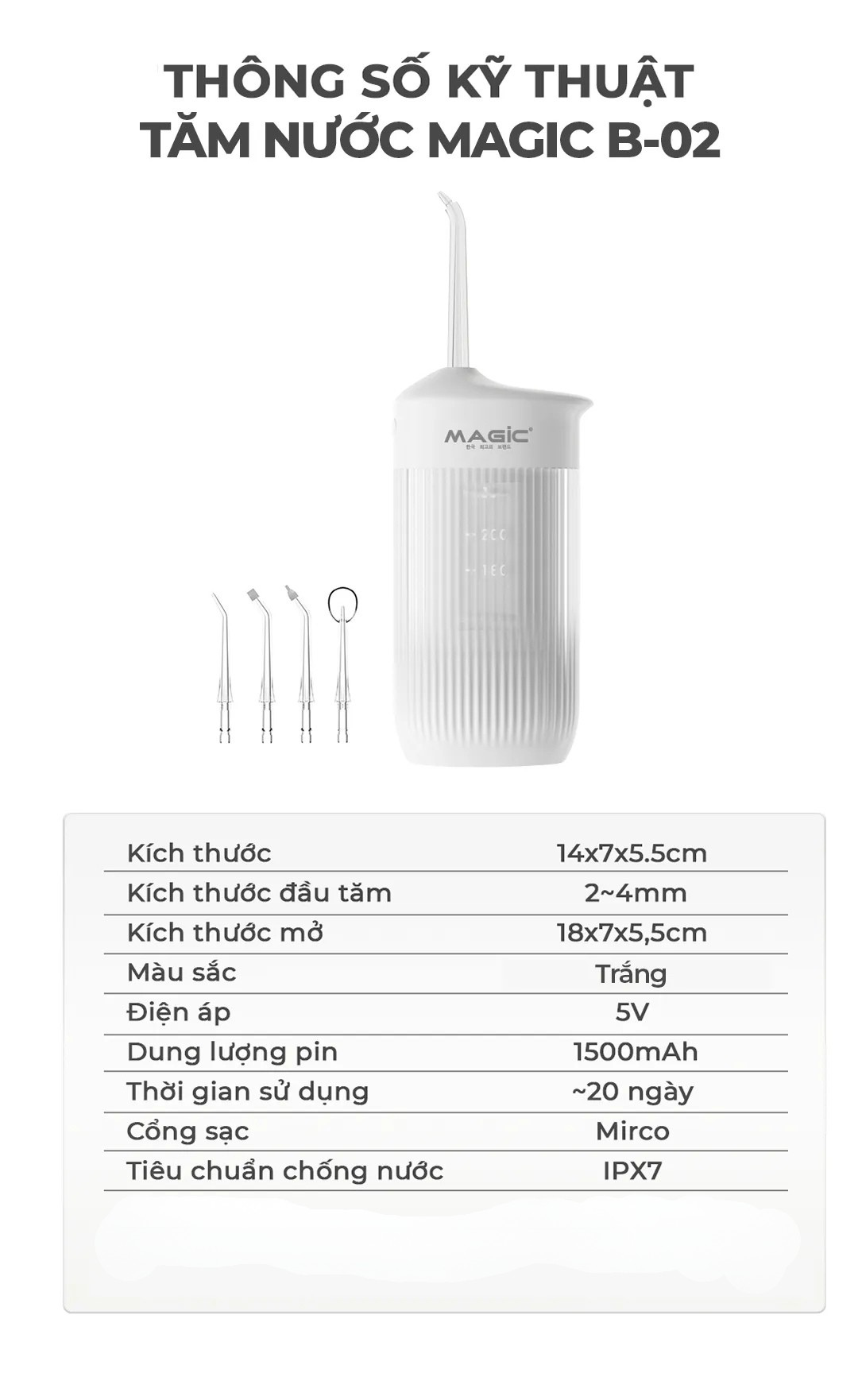 Tăm Nước MAGIC B-02 17