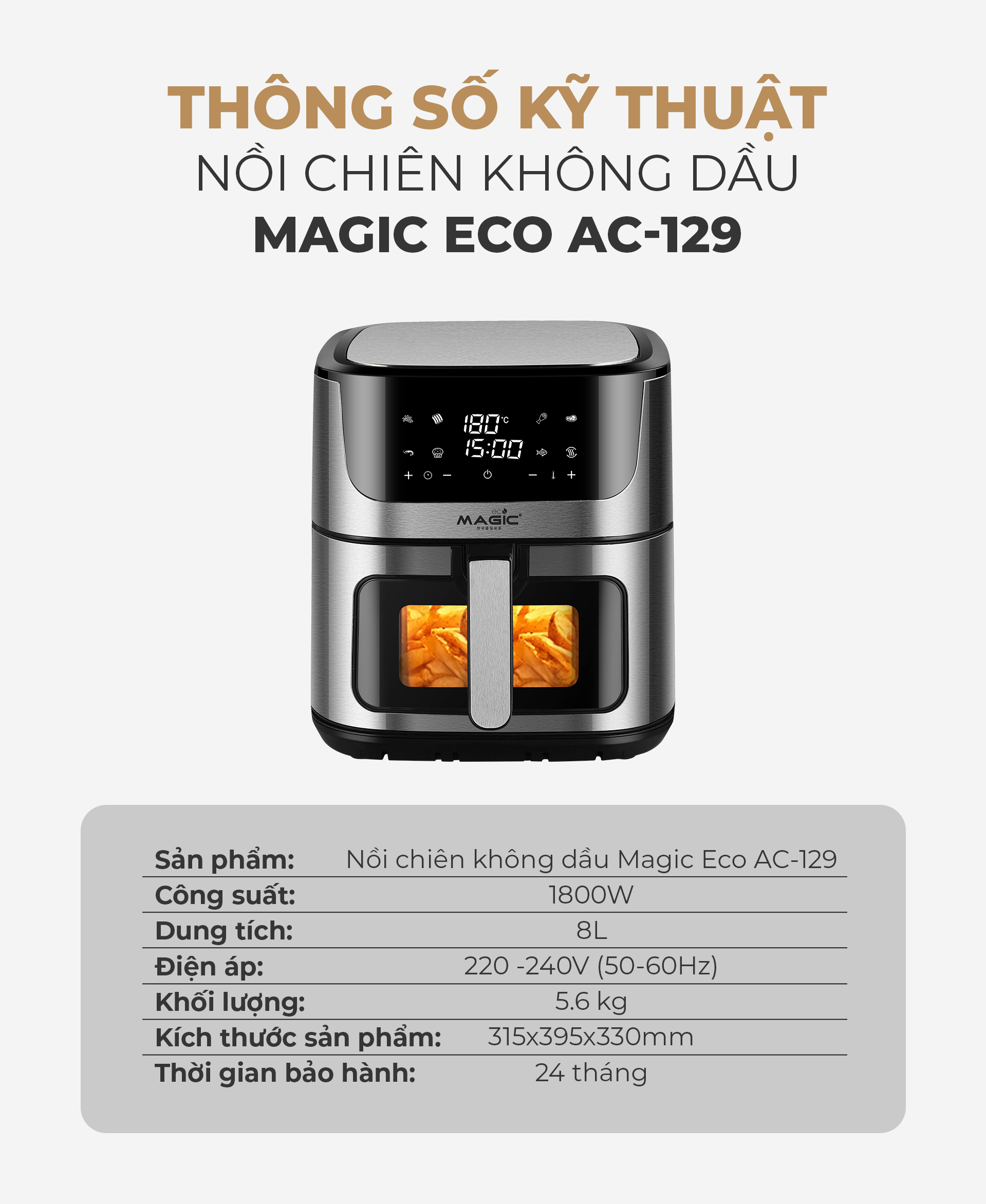 Nồi Chiên Không Dầu MAGIC Eco AC-129 8 Nồi Chiên Không Dầu MAGIC Eco AC-129 10