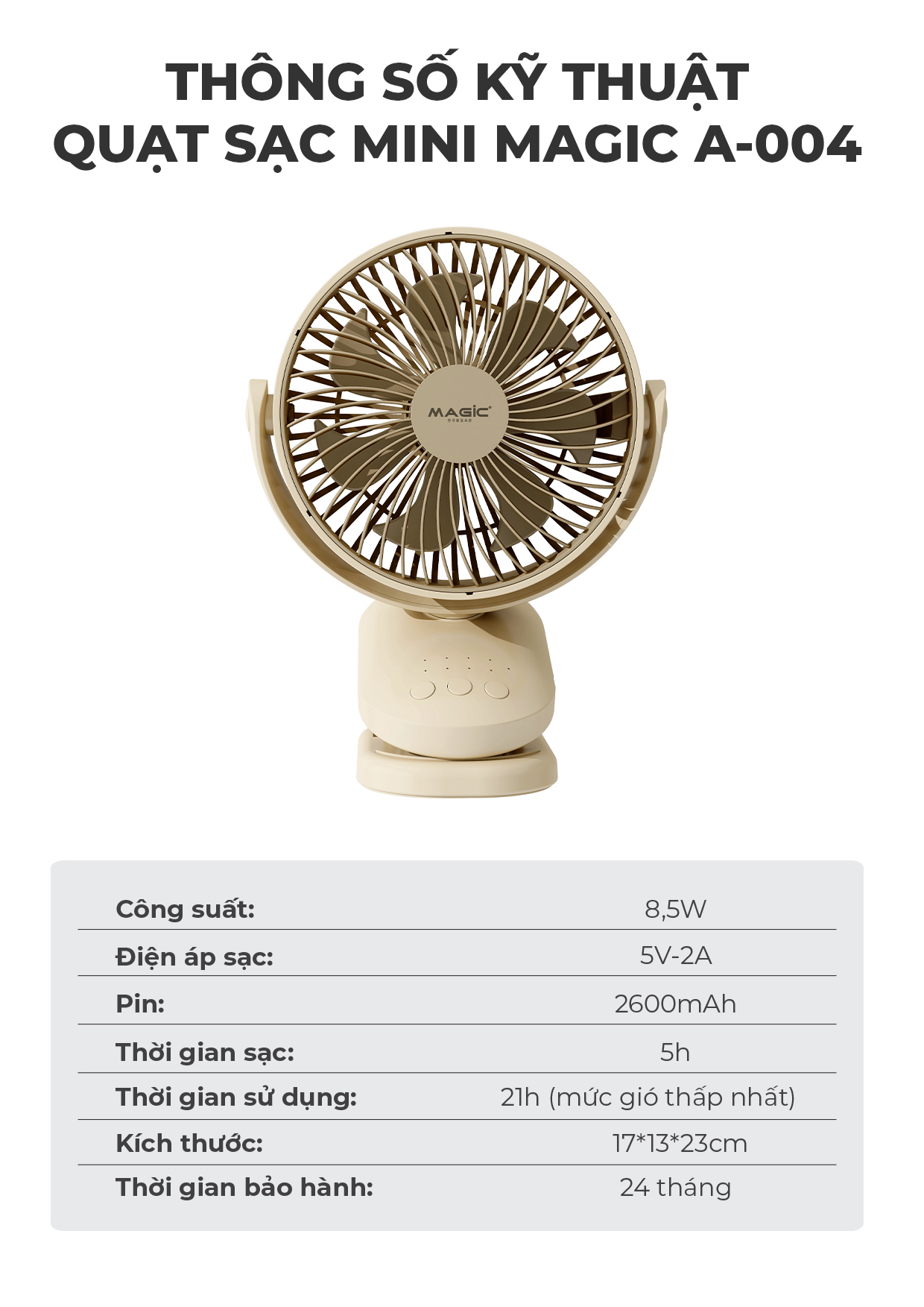Quạt Sạc Mini MAGIC A-004 94
