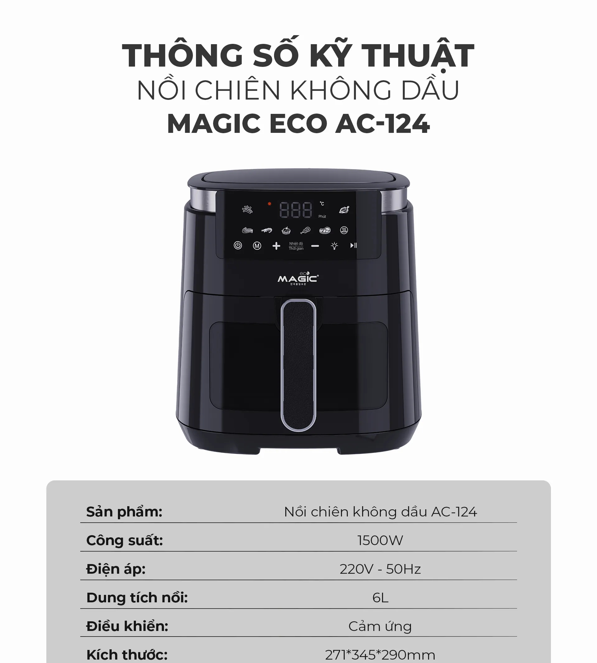 Nồi Chiên Không Dầu MAGIC Eco AC-124 9