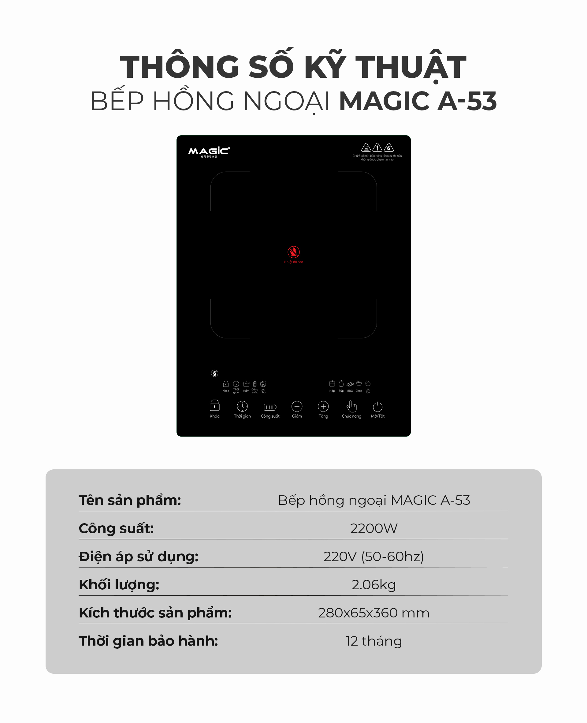 Bếp Hồng Ngoại Magic A-53 6