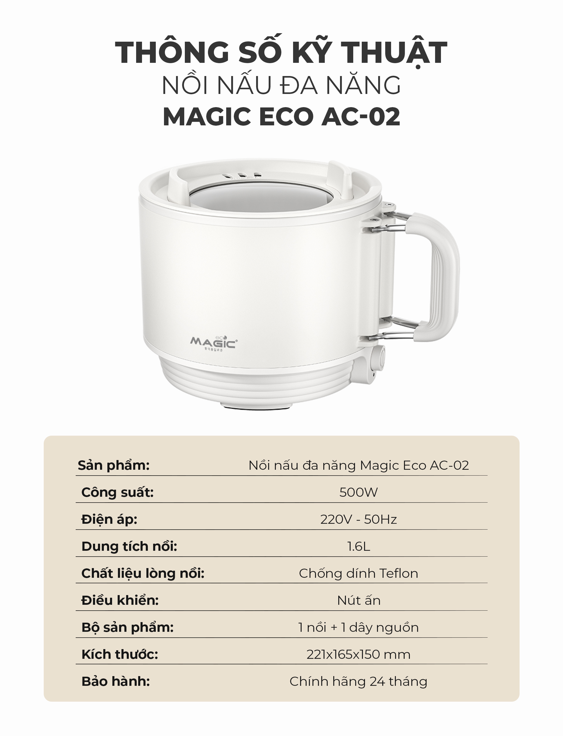 Nồi Nấu Đa Năng MAGIC AC-02 8 Nồi Nấu Đa Năng MAGIC AC-02 9