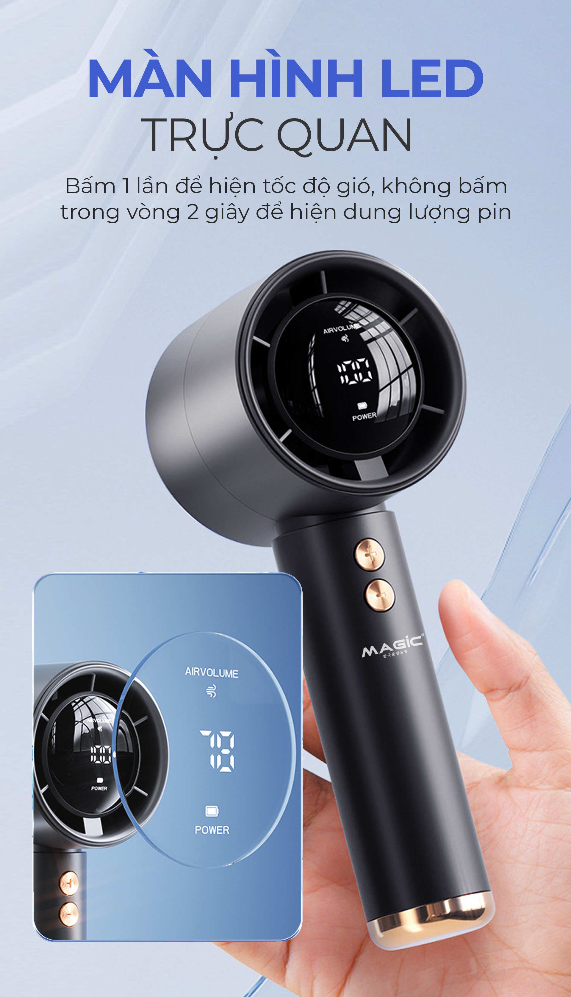 Quạt Sạc Mini Cầm Tay MAGIC A-009 12