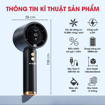 Quạt Sạc Mini Cầm Tay MAGIC A-009 11