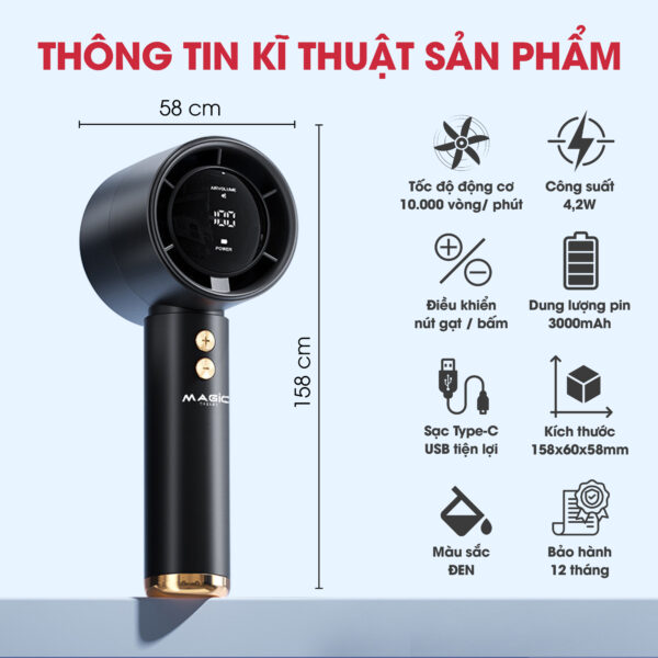 Quạt Sạc Mini Cầm Tay MAGIC A-009 6