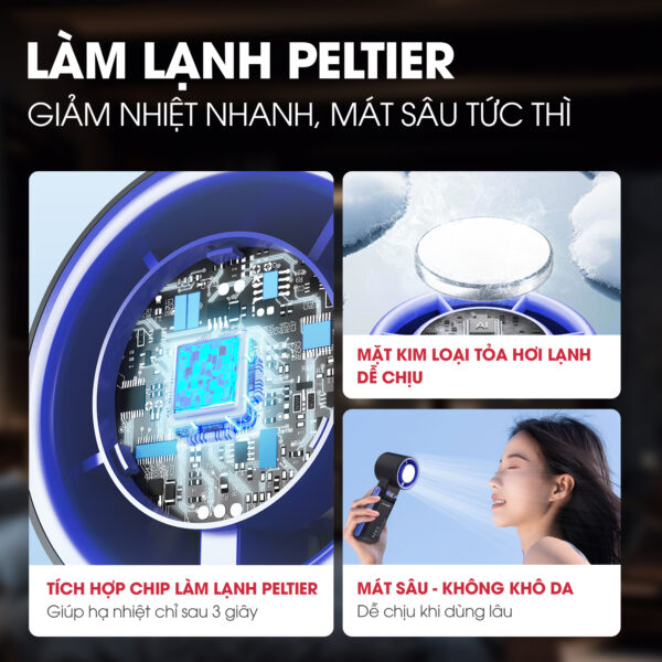 Quạt sạc cầm tay sò lạnh Magic A-017 2