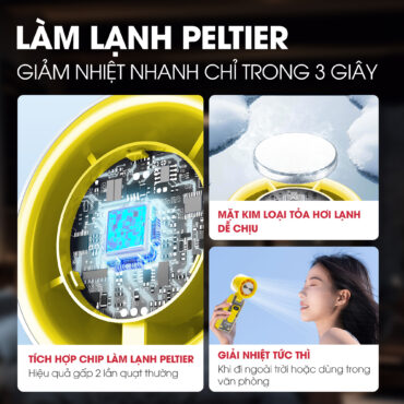 Quạt sạc cầm tay sò lạnh Magic A-018 8