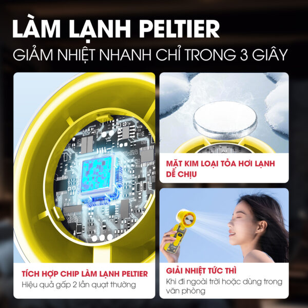 Quạt sạc cầm tay sò lạnh Magic A-018 2