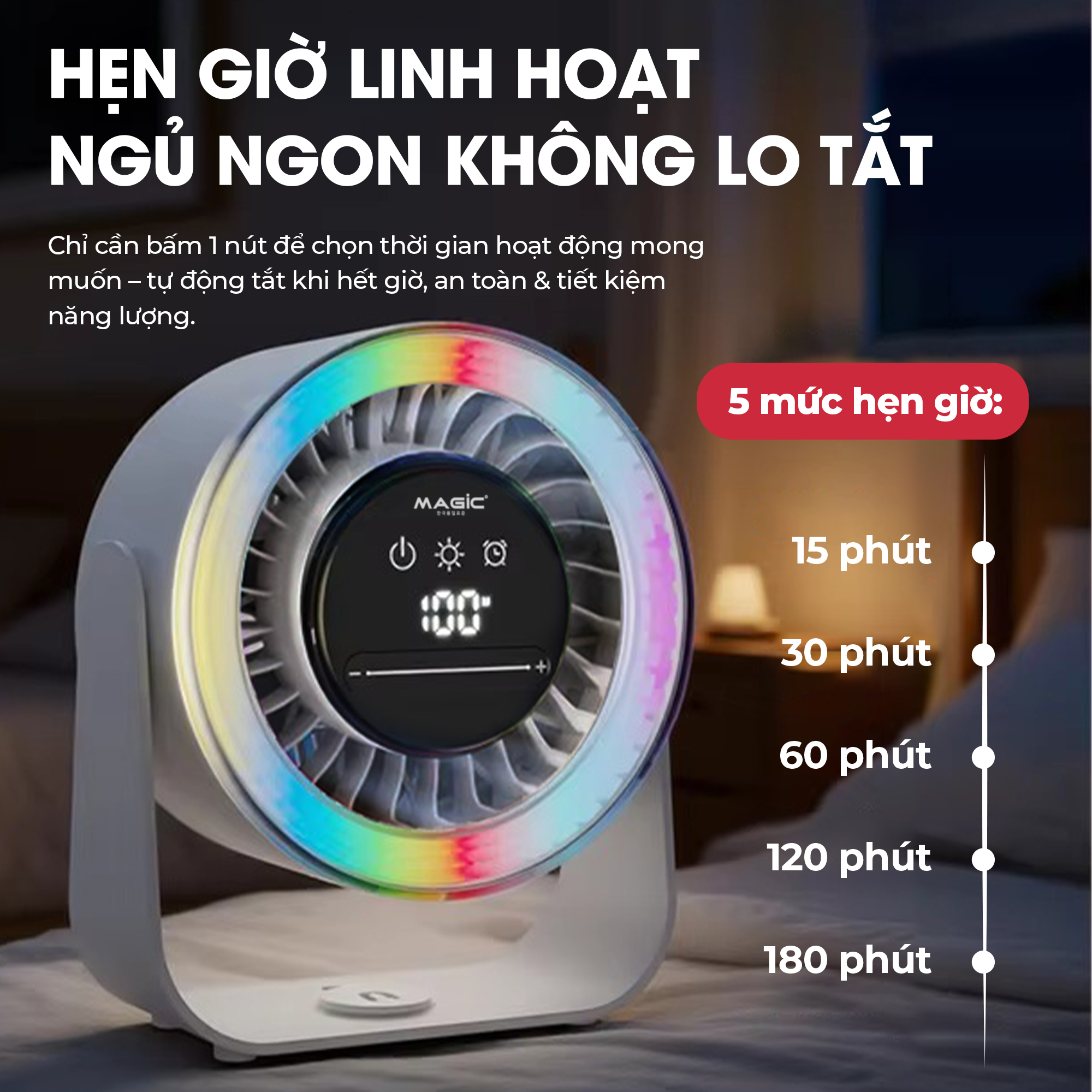 Quạt Sạc Mini Để Bàn Magic A-010 15