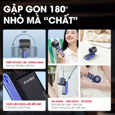 Quạt sạc cầm tay sò lạnh Magic A-017 9
