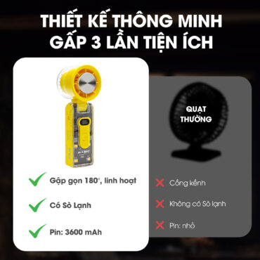 Quạt sạc cầm tay sò lạnh Magic A-018 12