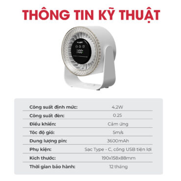 Quạt Sạc Mini Để Bàn Magic A-010 13