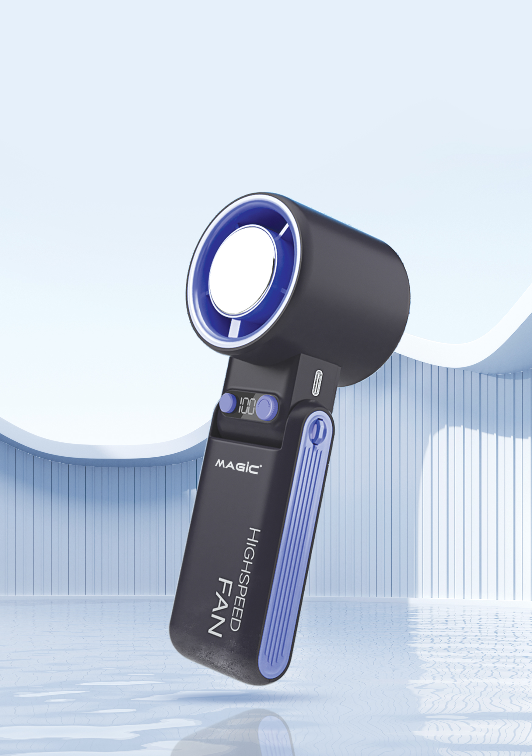 Quạt sạc cầm tay sò lạnh Magic A-017 1 quạt mini 2