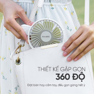 Quạt Sạc Cầm Tay Gấp Gọn Magic A-011 (QUẠT MINI - TRẮNG) 11