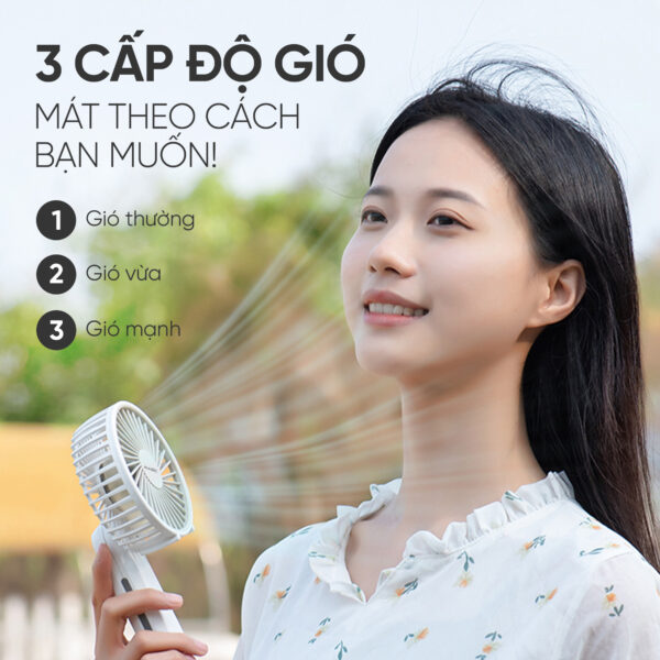 Quạt Sạc Cầm Tay Gấp Gọn Magic A-011 (QUẠT MINI - TRẮNG) 5