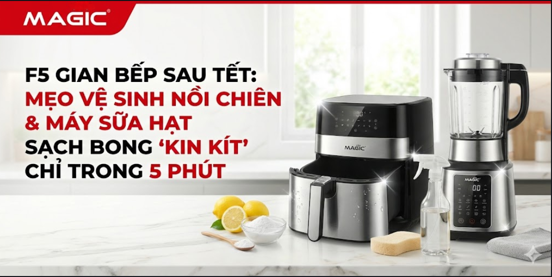 mẹo vệ sinh nồi chiên
