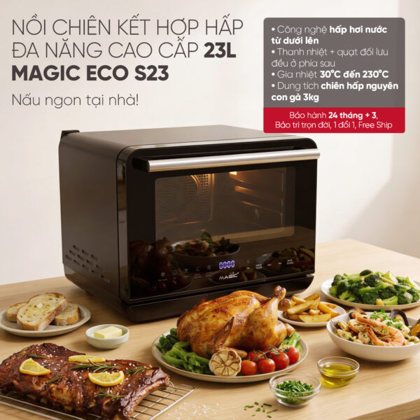 1 Nồi Chiên Không Dầu Kết Hợp Hấp S23 3