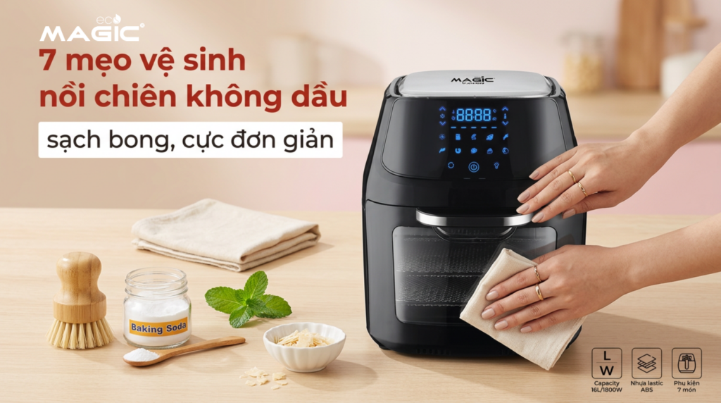 7 mẹo vệ sinh nồi chiên không dầu sạch bong, cực đơn giản 4