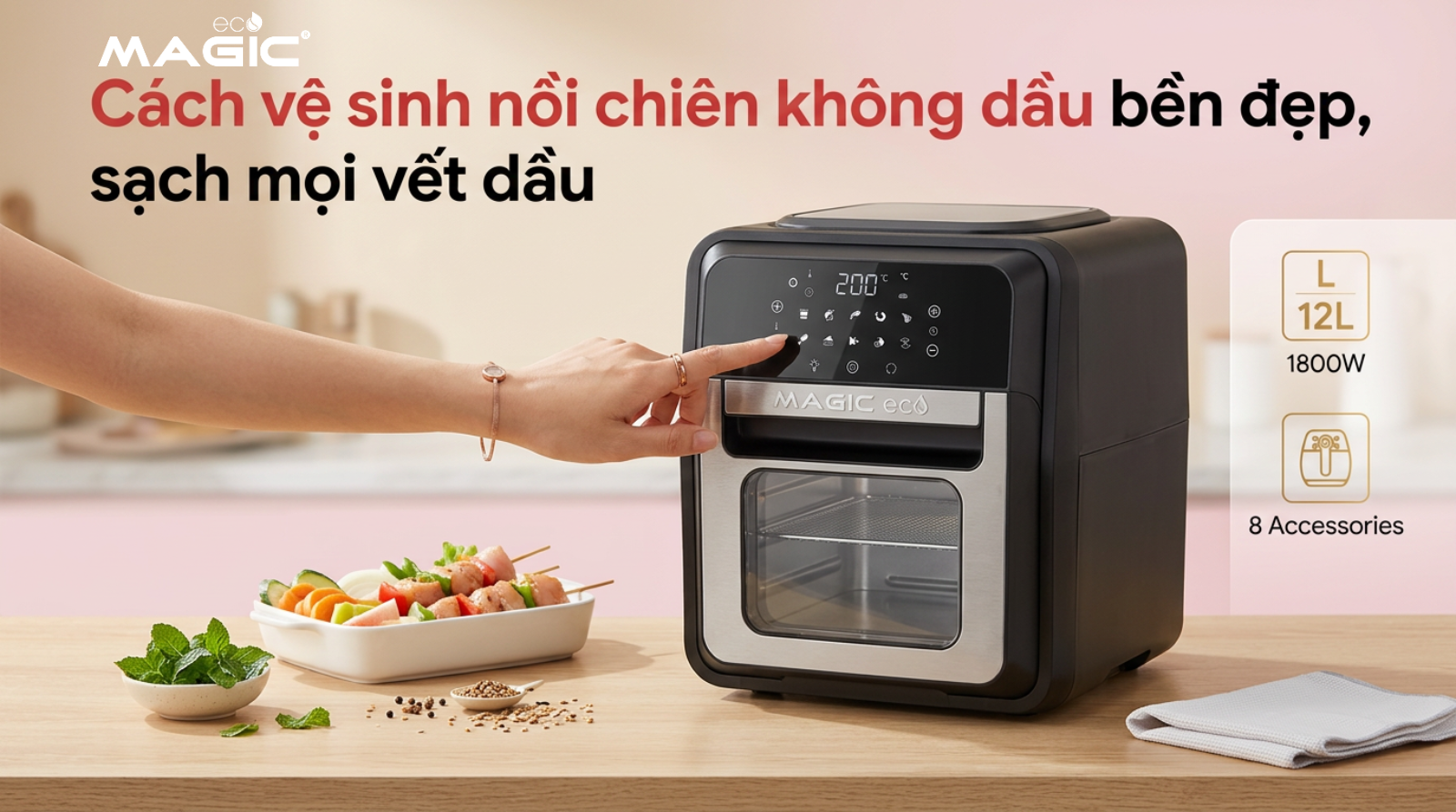 Cách vệ sinh nồi chiên không dầu bền đẹp, sạch mọi vết dầu 1