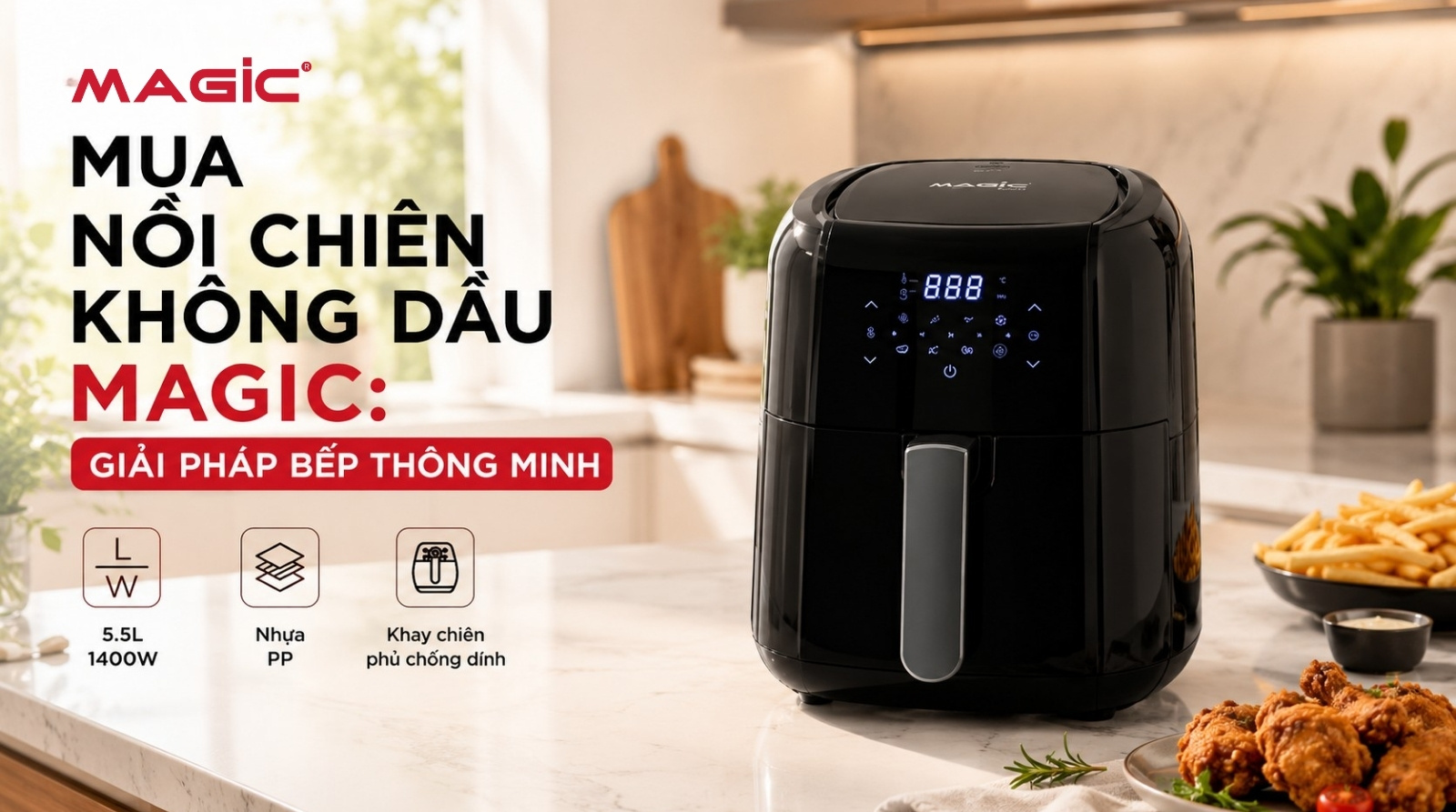 mua nồi chiên không dầu magic