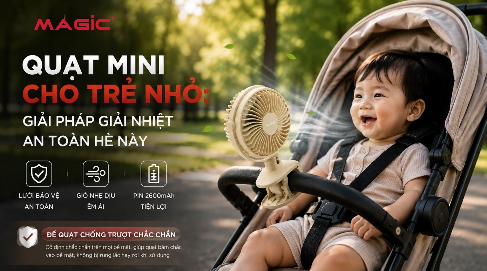 Quạt mini cho trẻ nhỏ: Giải pháp giải nhiệt an toàn hè này 1
