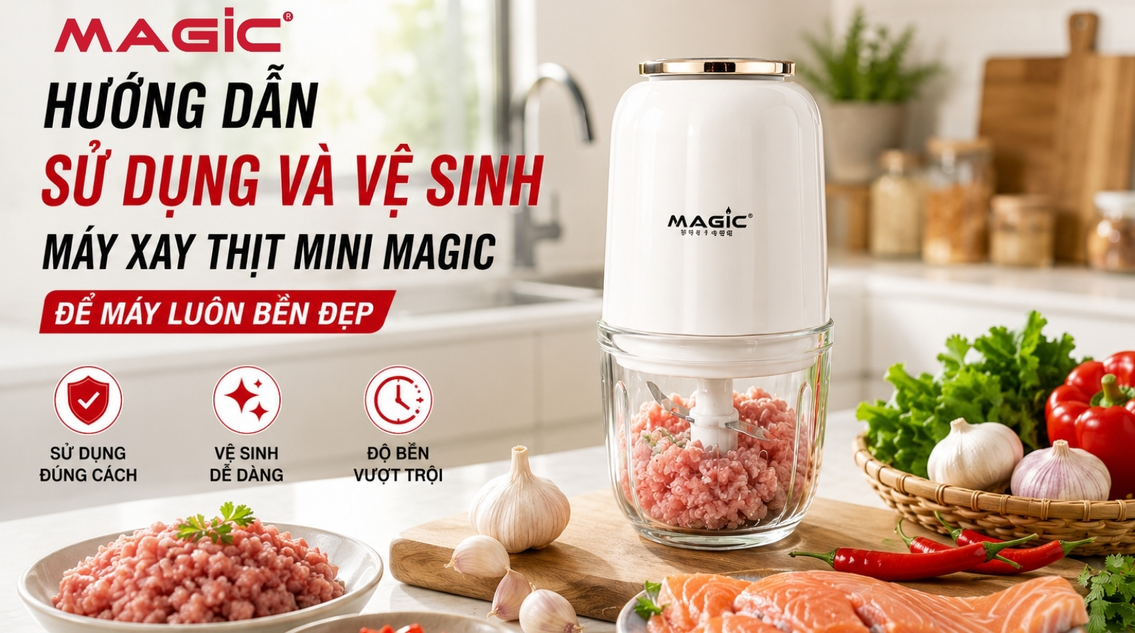 Review máy xay thịt mini Magic: Xay nhuyễn mịn chỉ 30 giây 2