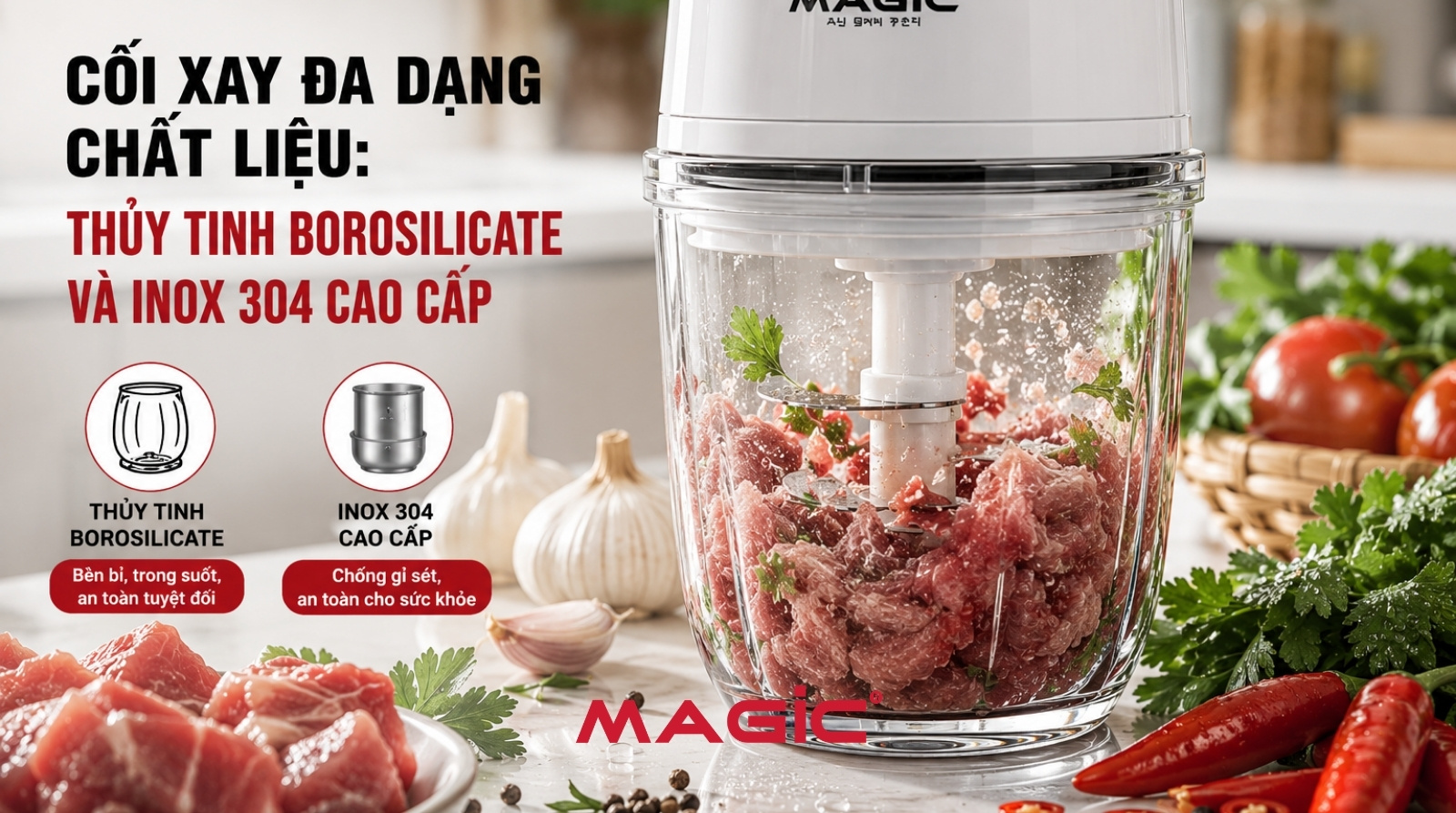 Máy xay thịt mini Magic: Nhỏ gọn, đa năng cho gian bếp 1