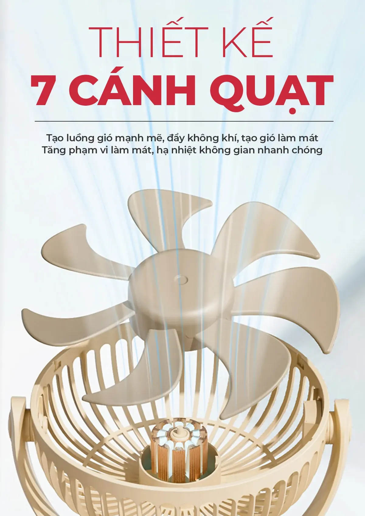 Hình ảnh ghép các cảnh quạt tích điện kẹp được sử dụng linh hoạt: kẹp bàn làm việc, nôi em bé, xe đẩy và lều trại, làm nổi bật lợi ích đa năng của quạt sạc điện mini.