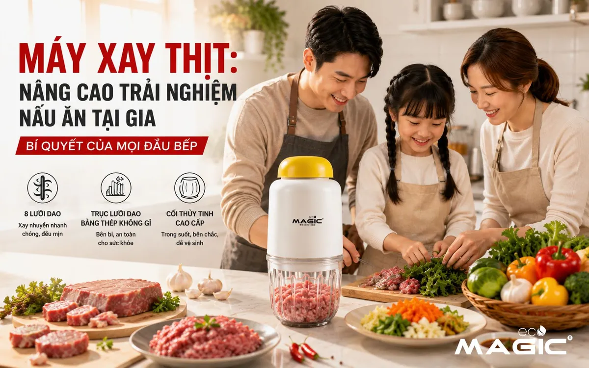 Máy Xay Thịt: Nâng Cao Trải Nghiệm Nấu Ăn Tại Gia - Bí Quyết Của Mọi Đầu Bếp 1 Gia đình Việt vui vẻ nấu ăn cùng máy xay thịt hiện đại trong bếp, nâng cao trải nghiệm nấu nướng tại nhà